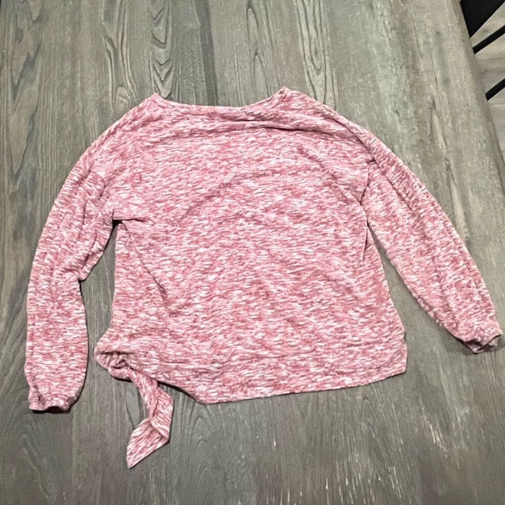 Bluheaven Sweater Knitted Pullover Long Sleeve Tie Side Pink/White Size S - Picture 4 of 4